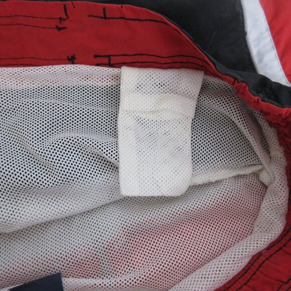 Spalding Athletic Men's Swim Board Trunks Size Small Black Red Gray Mesh Liner - Picture 7 of 8